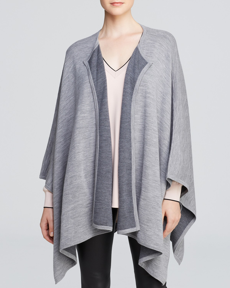 Double-Face Merino Cape, $148 (was $495) Wear this in case you have to finish your discount rum mojito in your hotel room (the tiki bar closes at 2 AM), but you can’t figure out how to turn down the air conditioner.